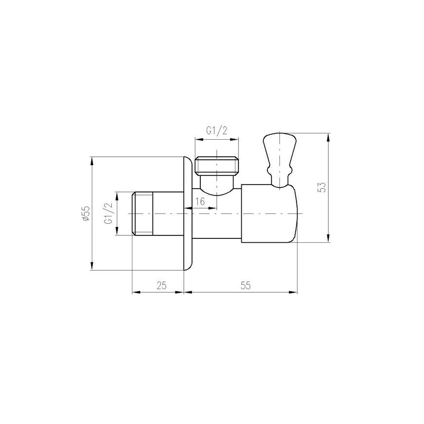 RAV Slezák RV0112 - Кутовий вентиль RETRO блискучий хром