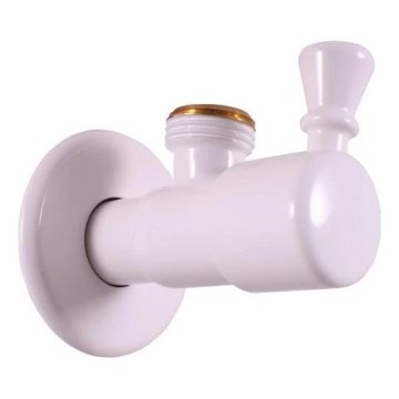 RAV Slezák RV0112B - Кутовий вентиль RETRO білий глянцевий