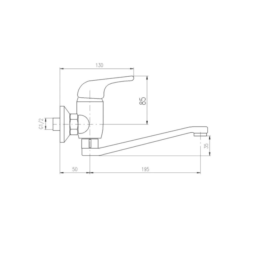 RAV Slezák SA001.5/26 - змішувач для мийки/умивальника SAZAVA, блискучий хром