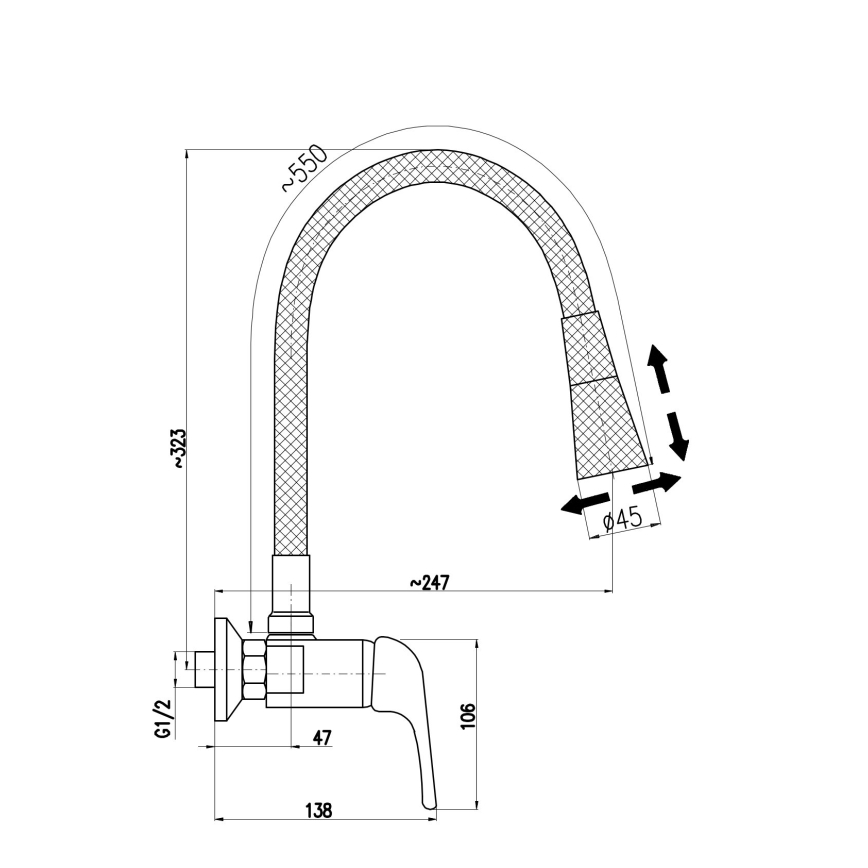 RAV Slezák SA002.5/13CB - Кухонний змішувач SAZAVA 32,3 см білий/глянцевий хром