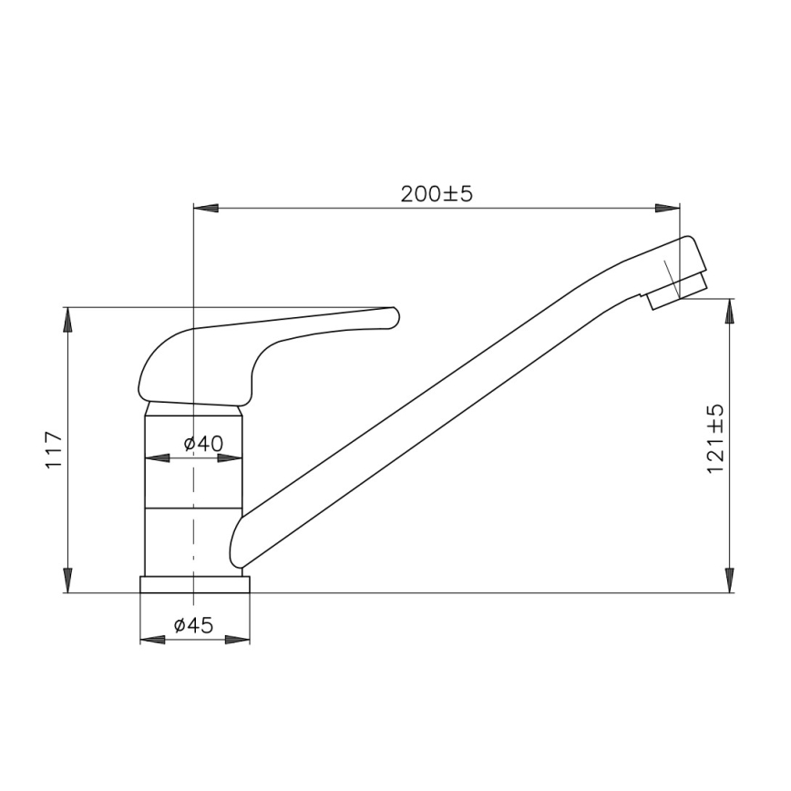 RAV Slezák SA005.0 - Змішувач для мийки SAZAVA 11,7 см блискучий хром