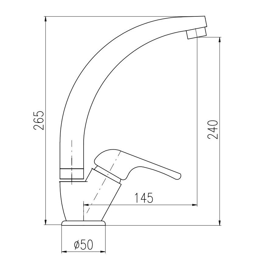 RAV Slezák SA006.0/3 - Смеситель для мойки SAZAVA 26,5 см, полированный хром