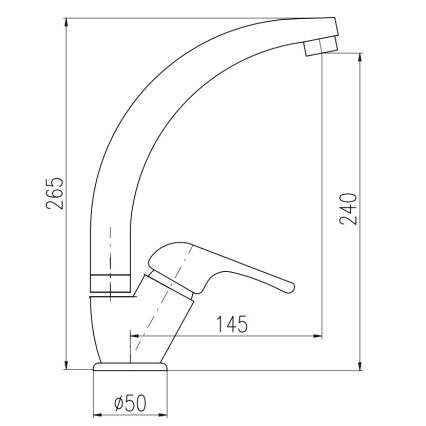 RAV Slezák SA006.0/3 - Змішувач для кухонної мийки SAZAVA, 26,5 см, блискучий хром