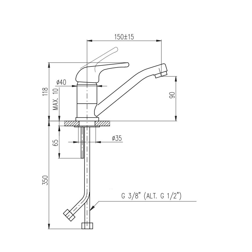RAV Slezák SA015.0 - Змішувач для умивальника SAZAVA 11,8 cm глянцевий хром