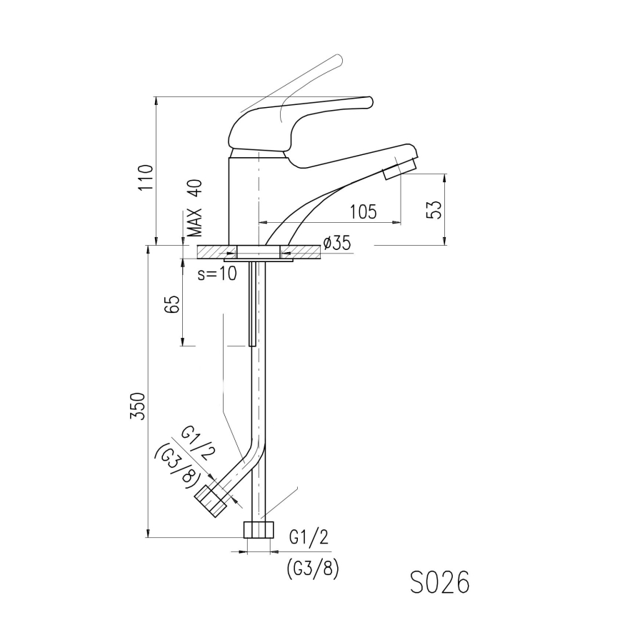 RAV Slezák SA026.0 - змішувач для умивальника SAZAVA 11,5 см полірований хром