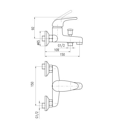 RAV Slezák SA054.5 - змішувач для ванни SAZAVA полірований хром