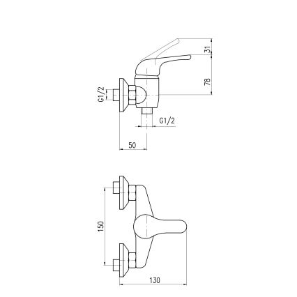 RAV Slezák SA080.5 - Душевой смеситель SAZAVA, полированный хром