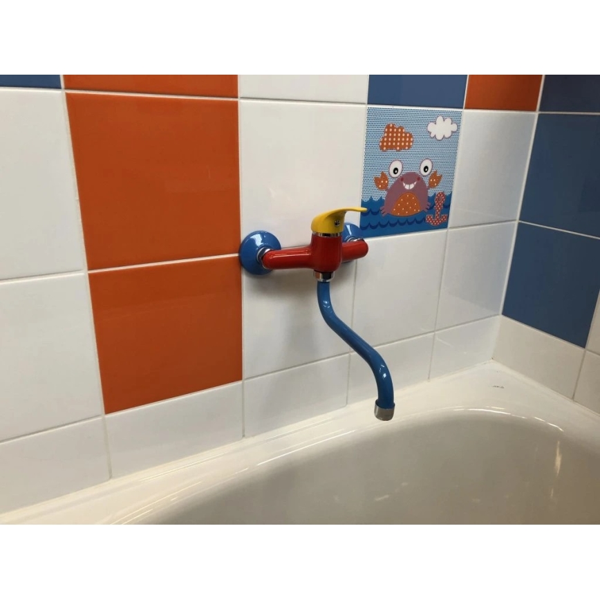 RAV Slezák SAJ001.5/21 - Раковинний змішувач JUNIOR червоний/синій/жовтий