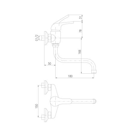 RAV Slezák SAJ001.5/21 - Раковинний змішувач JUNIOR червоний/синій/жовтий