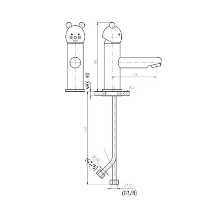 RAV Slezák SE326.0 - Раковинный смеситель JUNIOR 18,2 см красный/синий