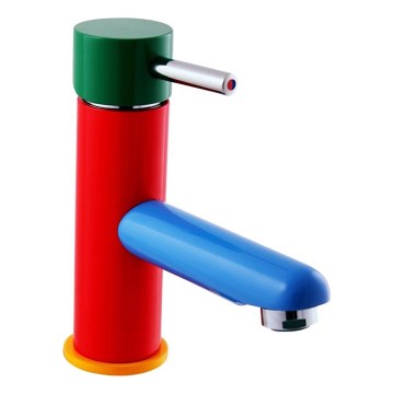 RAV Slezák SE426.0 - Змішувач для умивальника JUNIOR 15,7 см червоний/синій/зелений