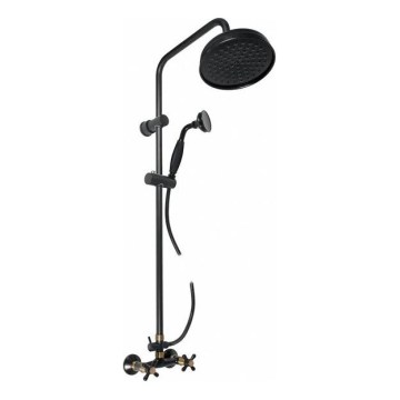 РАВ Слезак МК181.5/7СМАТСМ - Душовий комплект з змішувачем МОРАВА РЕТРО чорний/латунь