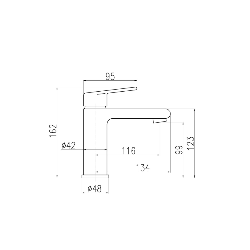 РАВ СЛЕЗАК СО128.0 - Змішувач для умивальника КОЛОРАДО 16,2 см глянцевий хром