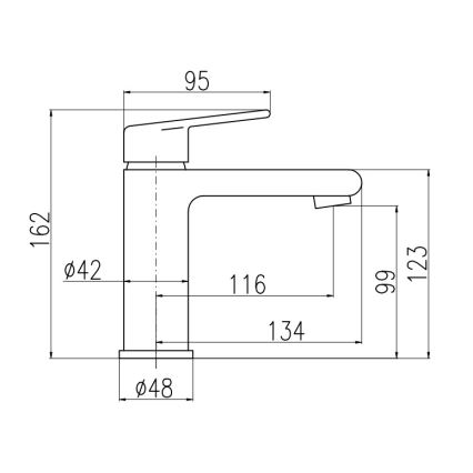 РАВ Слезак СО128.0СМАТЗ - Змішувач для умивальника КОЛОРАДО 16,2 см чорний/золотий