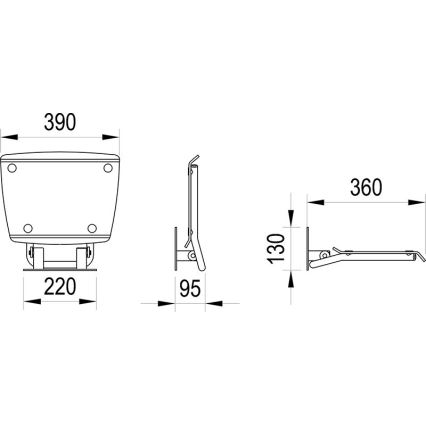 Ravak B8F0000052 - Откидное сиденье для душа OVO нержавеющая сталь
