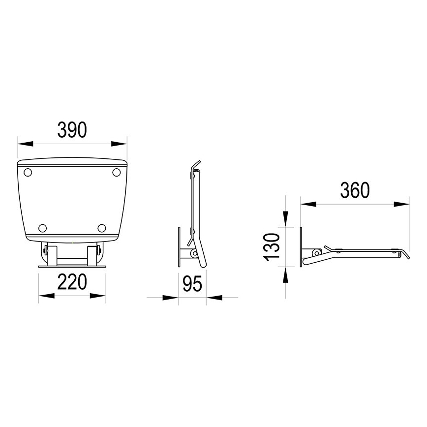 Ravak B8F0000052 - Відкидне душове сидіння OVO, нержавіюча сталь