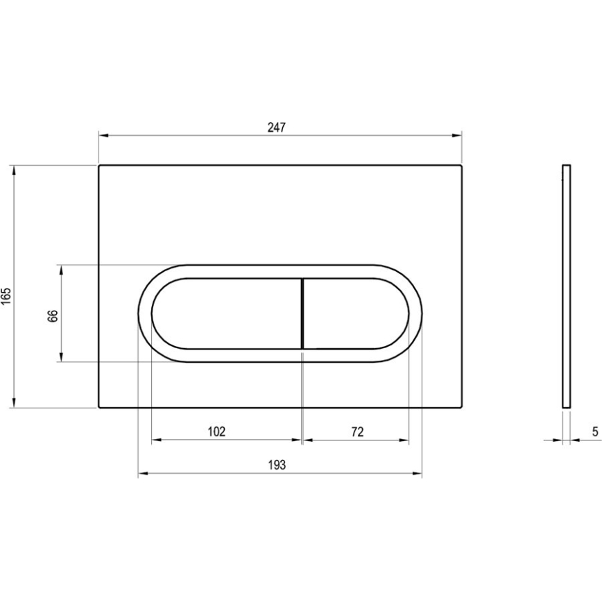 Ravak X01454 - Змивна клавіша CHROME 24,7x16,5 cm матовий хром