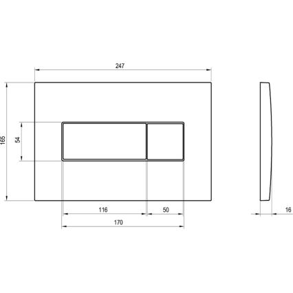 Ravak X01456 - Кнопка змиву UNI 24,7x16,5 см матовий хром