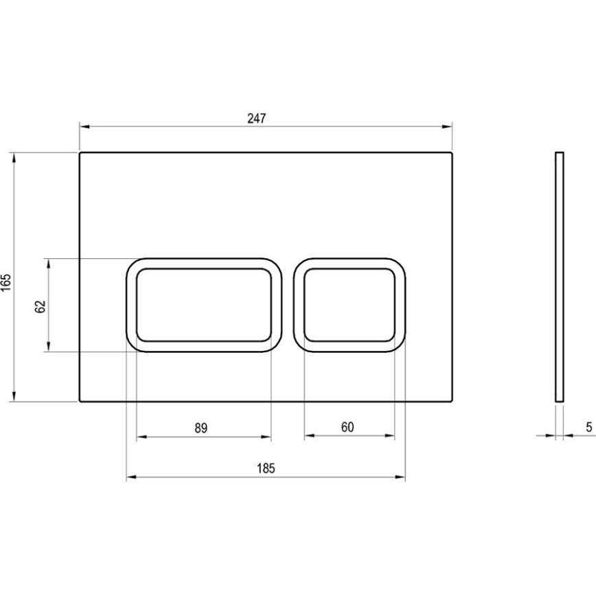 Ravak X01739 - кнопка смыва TWIN 24,7x16,5 см белая