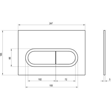 Ravak X01797 - кнопка смыва 24,7x16,5 см CHROME чёрная