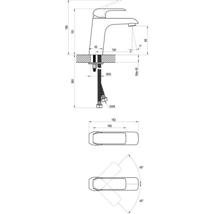 Ravak X070118 - змішувач для умивальника FLAT 15,1 см, блискучий хром