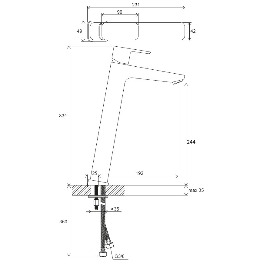 Ravak X070130 - Змішувач для умивальника FREE 33,4 cm, блискучий хром