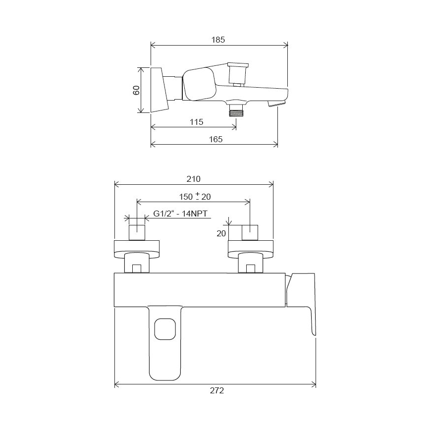 Ravak X070131 - Смеситель для ванны FREE глянцевый хром
