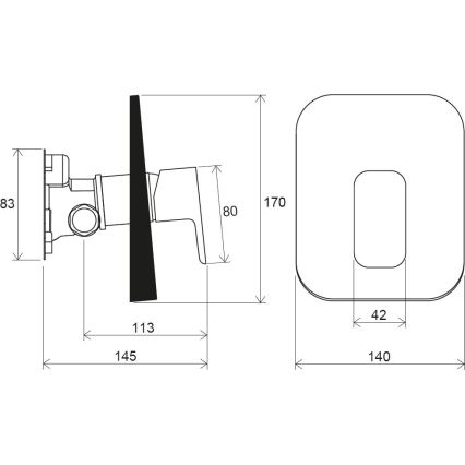 Ravak X070137 - душовий змішувач для прихованого монтажу R-BOX, глянцевий хром