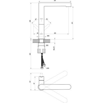 Ravak X070183 - Смеситель для умывальника PURI 26,9 см чёрный