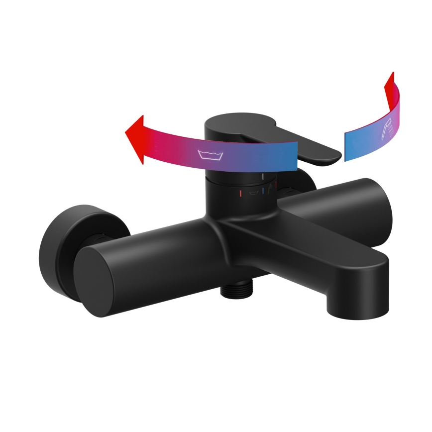 Ravak X070185 - ванний змішувач PURI чорний