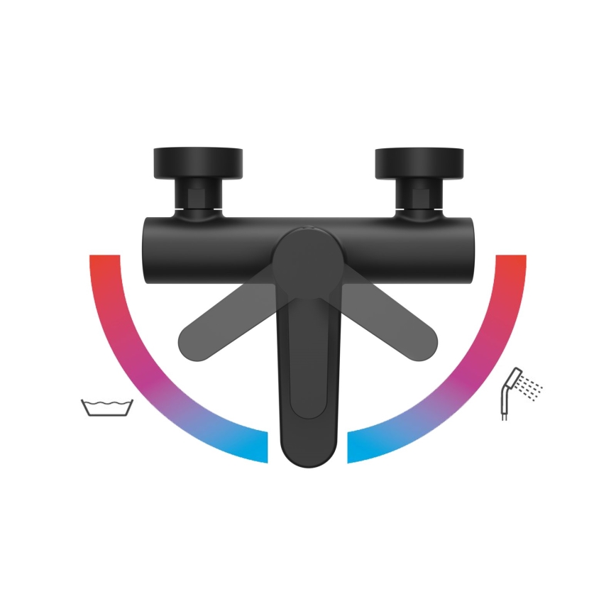 Ravak X070185 - ванний змішувач PURI чорний