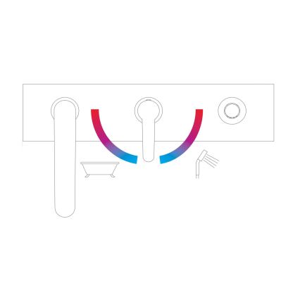Ravak X070186 - Смеситель для ванны 3-отверстный PURI чёрный