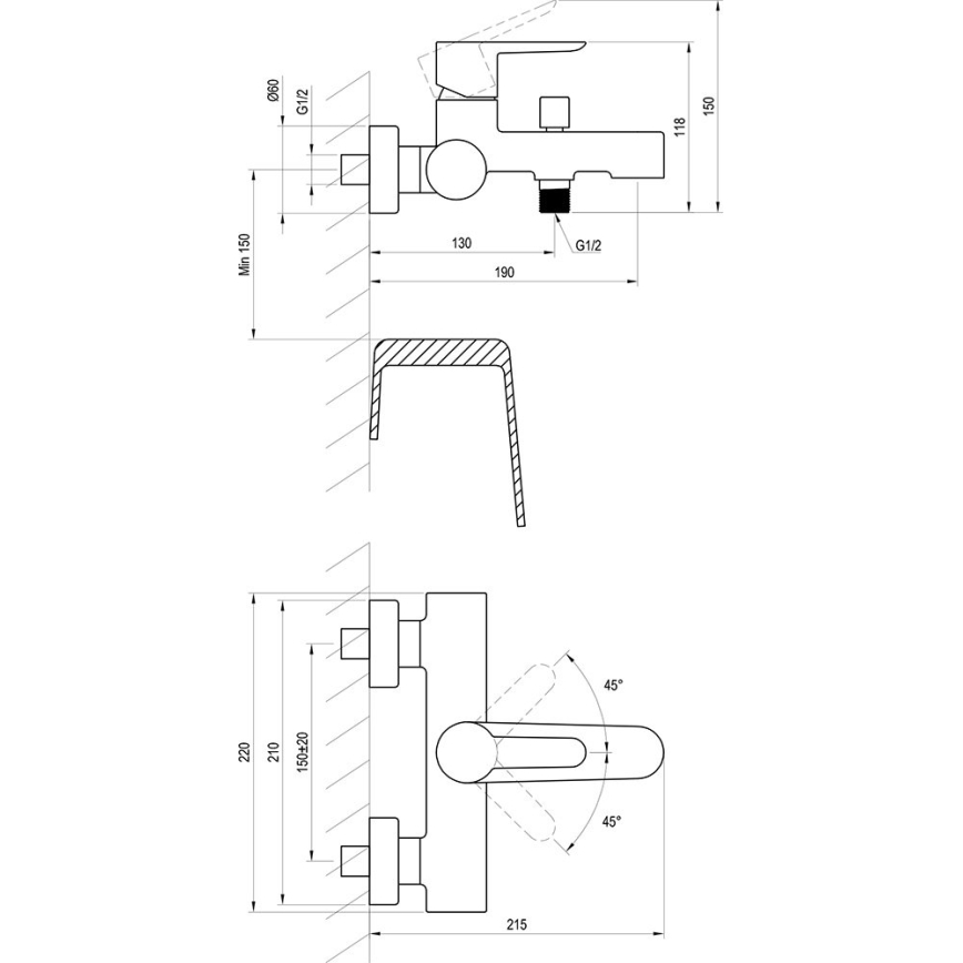 Ravak X070192 - смеситель для ванны PURI черный