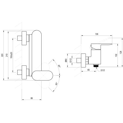 Ravak X070464 - Душовий змішувач CHROME чорний