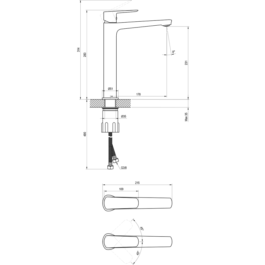 Ravak X070472 - Смеситель для раковины LIFE 28 см полированный хром