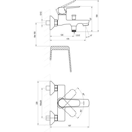 Ravak X070473 - ванный смеситель LIFE, глянцевый хром