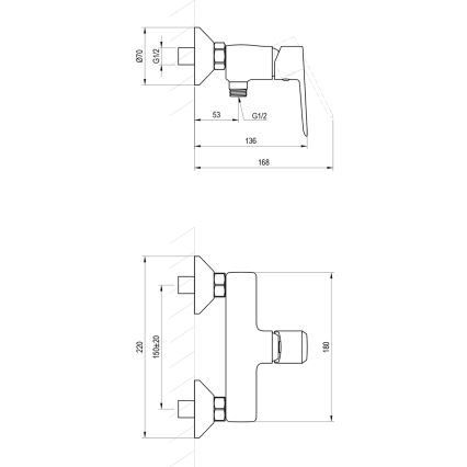 Ravak X070474 - душевой смеситель LIFE, хром (глянцевый)