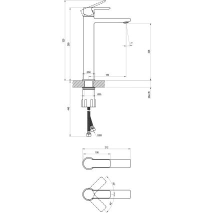 Ravak X070484 - Смеситель для раковины SOLAR 29 см, глянцевый хром