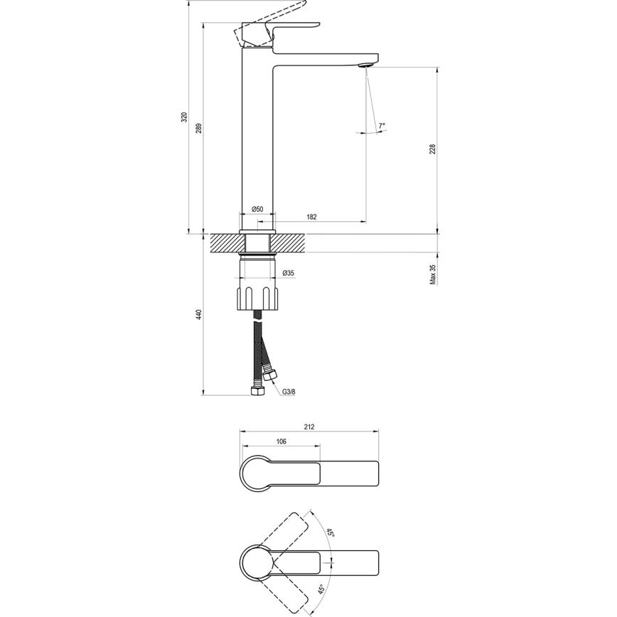 Ravak X070490 - Раковинный смеситель SOLAR 29 см черный
