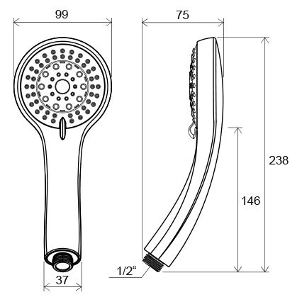 Ravak X07P008 - Ручна лійка глянцевий хром