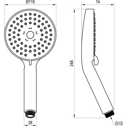 Ravak X07P009 - ручний душ FLAT, полірований хром