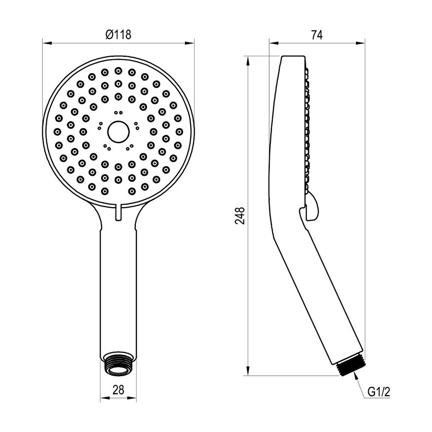 Ravak X07P009 - ручний душ FLAT, полірований хром