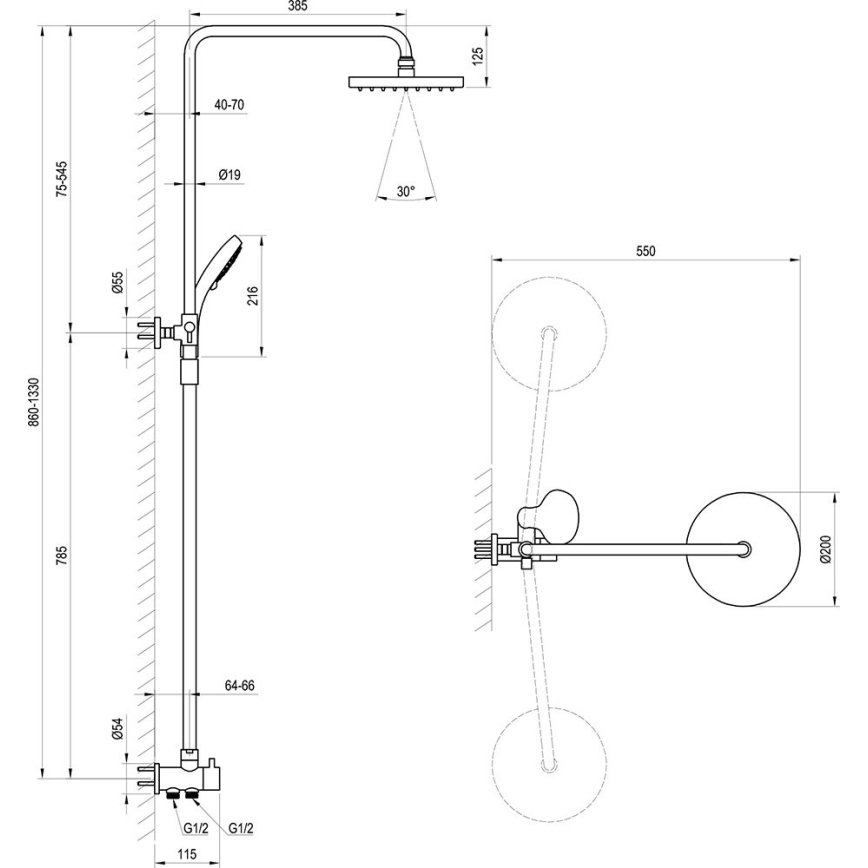 Ravak X07P232 - Душовий набір блискучий хром