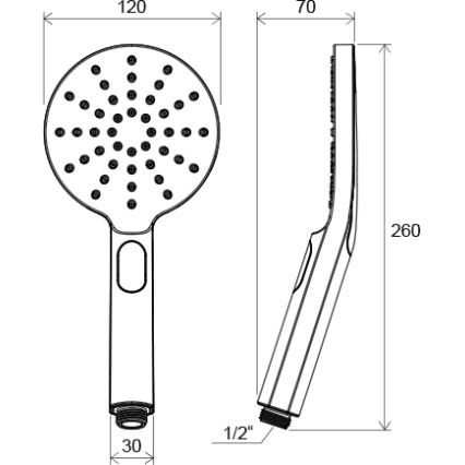 Ravak X07P233 - Ручная душевая лейка с кнопкой FLAT глянцевый хром