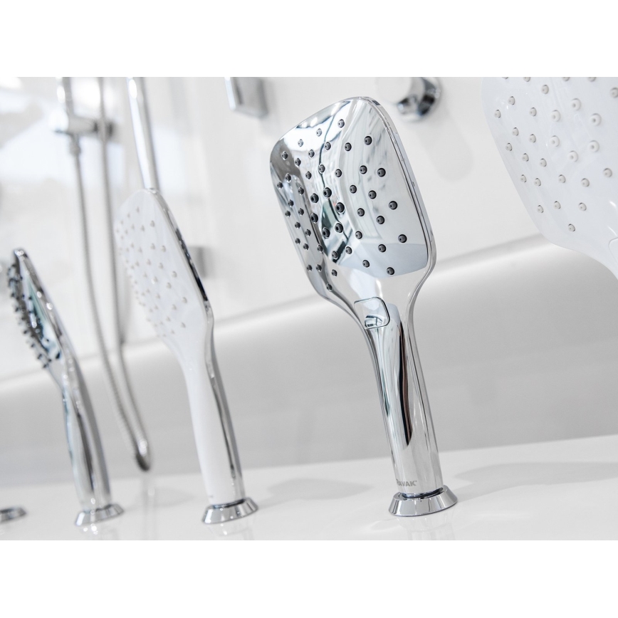 Ravak X07P348 - Ручна лійка для душу з кнопкою, блискучий хром