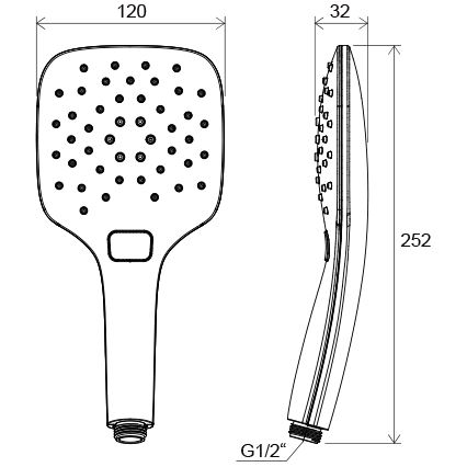 Ravak X07P348 - Ручна лійка для душу з кнопкою, блискучий хром