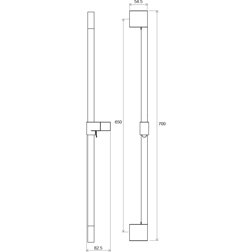 Ravak X07P715 - Душевая штанга 70 см, брашированное золото