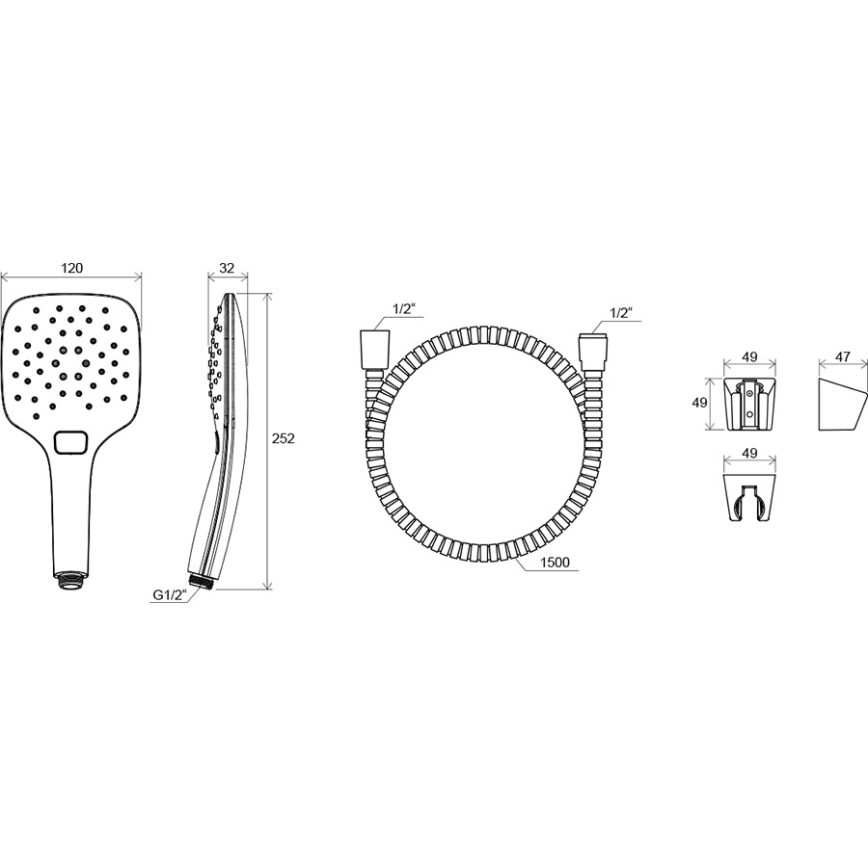 Ravak X07S010 - Душовий набір у полірованому хромі