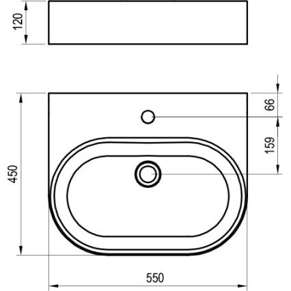 Ravak XJX01155004 - Накладная раковина CERAMIC SLIM 55x45 cm керамика/белая