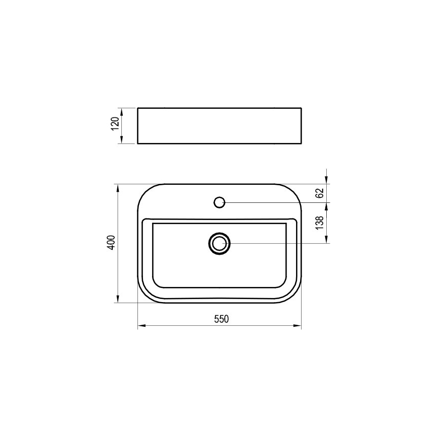 Ravak XJX01155005 - Умивальник на стільницю CERAMIC SLIM 55x40 см кераміка/біла